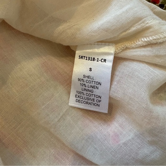 THML Charlene Colorful Floral Embroidered Cotton & Linen Dress, Sz S - Picture 15 of 15